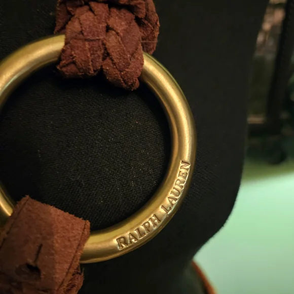 Ralph Lauren Brown Suede with Gold Ring - Picture 5 of 6